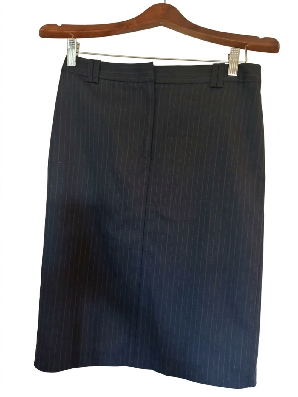 BCBGMaxAzria Black Pinstripe Pencil Skirt